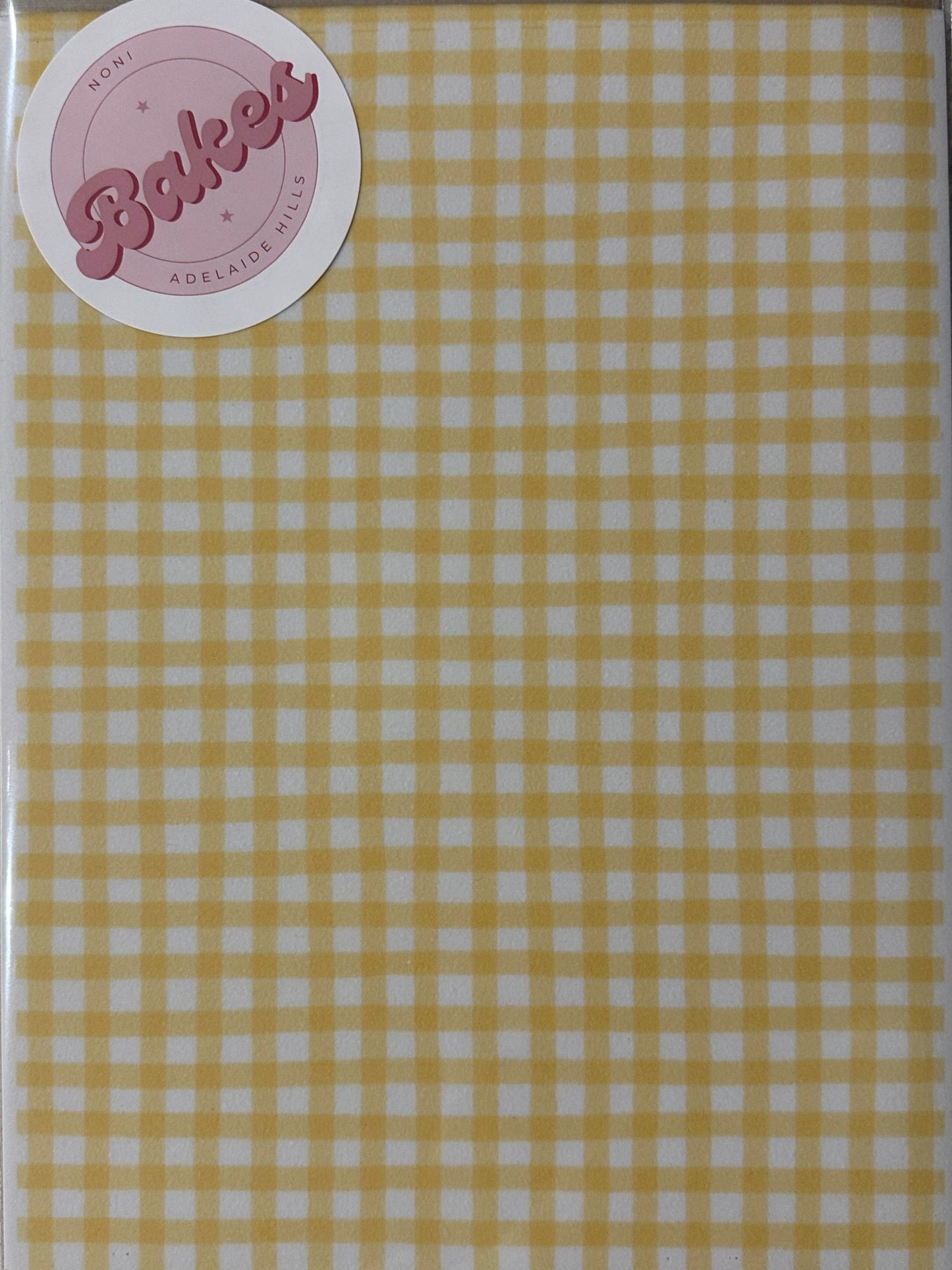 Yellow Gingham Edible icing Sheet - A4