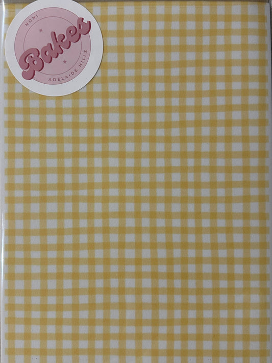 Yellow Gingham Edible icing Sheet - A4