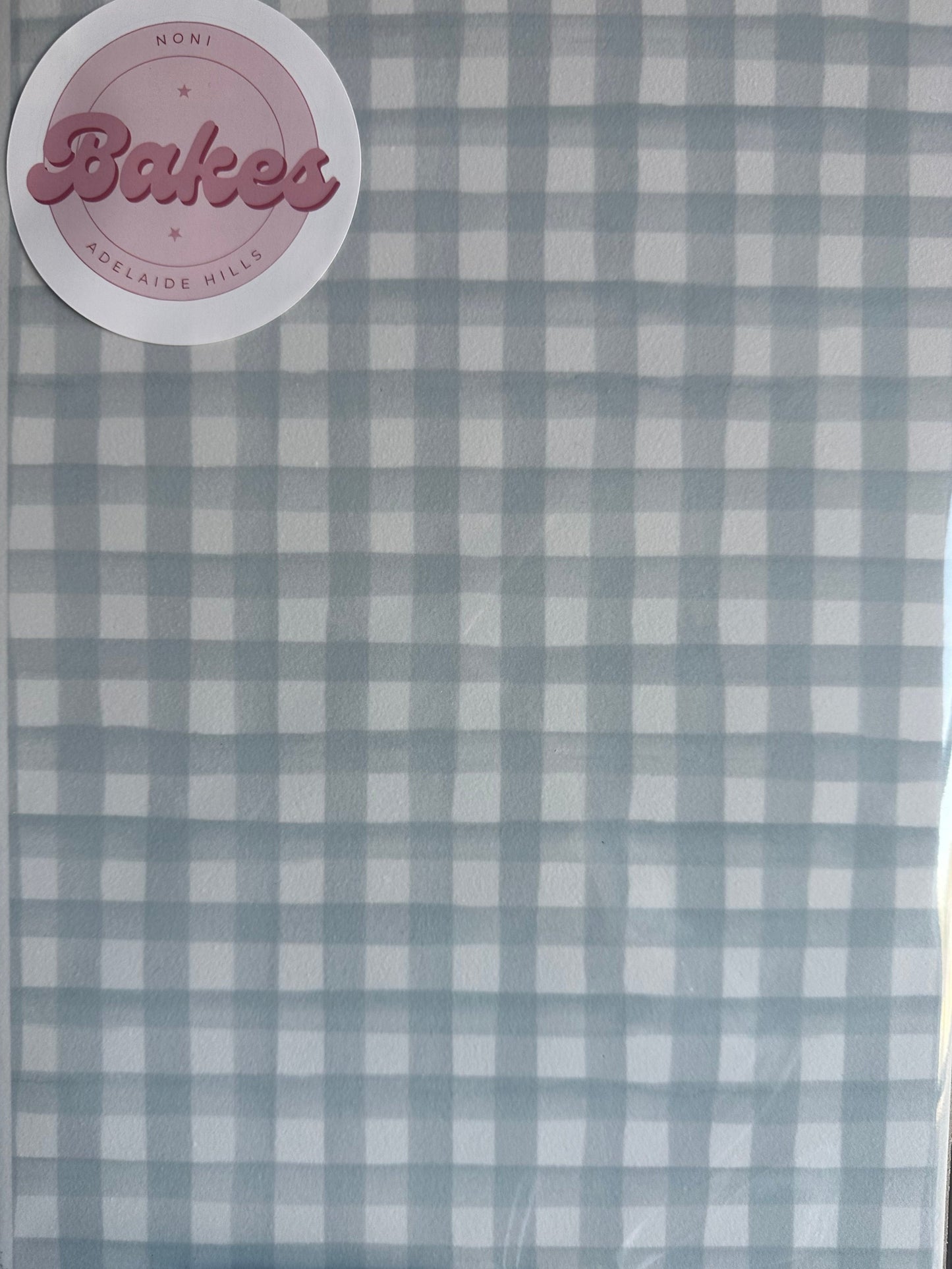 Edible Icing Sheet - Grey Gingham - A4