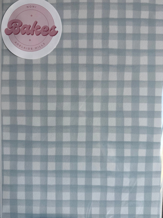 Edible Icing Sheet - Grey Gingham - A4